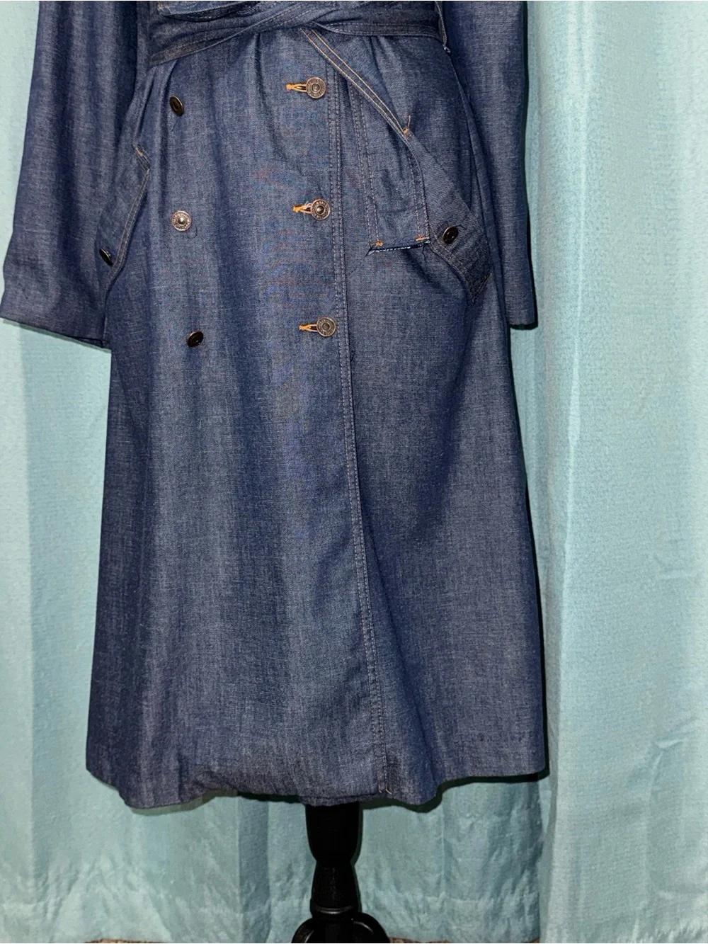 Vintage Levi’s Made in USA Denim Trench Coat Dress M | Denim Duster Trench EUC